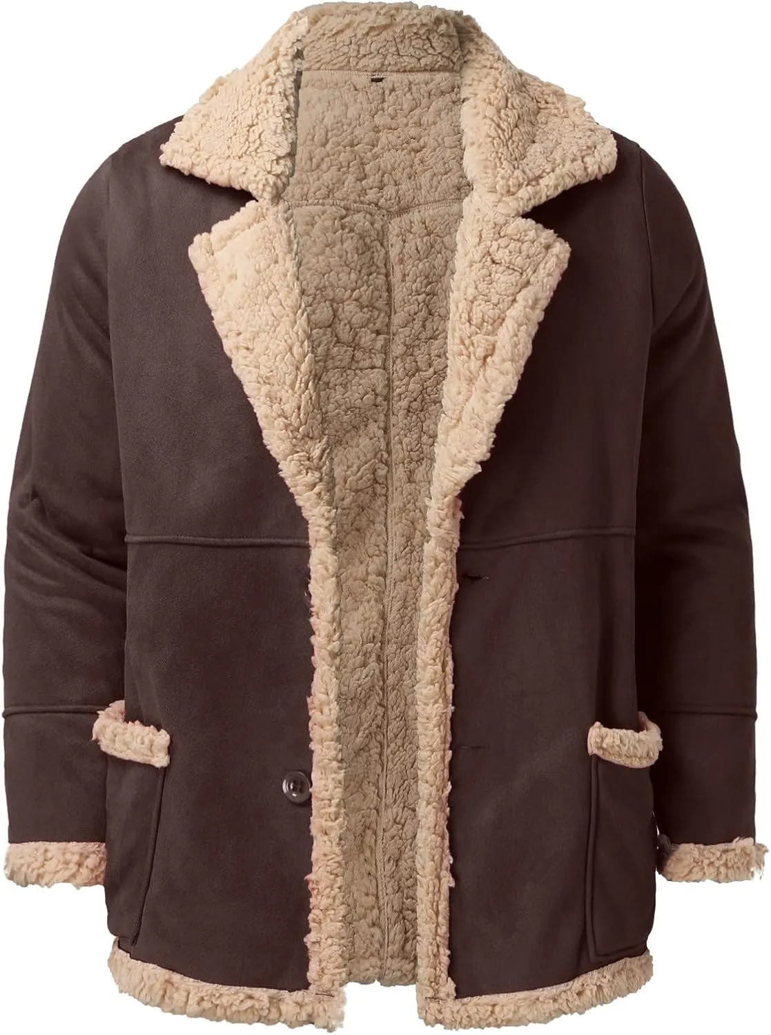 LCMTWX Coats for Men Cottonpadded Jacket Stand Collar Knitted Splice Sweater Coat Casual Men's Thicken Warm Winter Coat