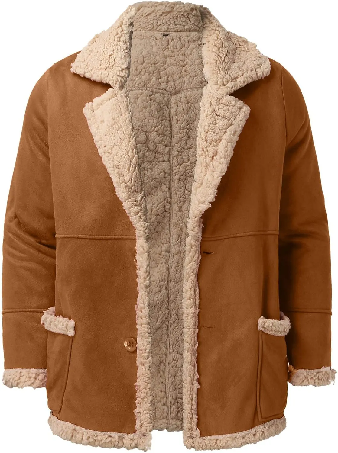 LCMTWX Men's Thick Thermal Winter Jacket Stand Collar Knitted Splice Sweater Coat Casual Cardigan Stylish Outwear Mens