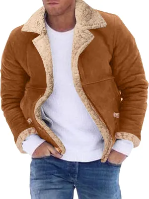 LCMTWX Men's Thick Thermal Winter Jacket Stand Collar Knitted Splice Sweater Coat Casual Cardigan Stylish Outwear Mens