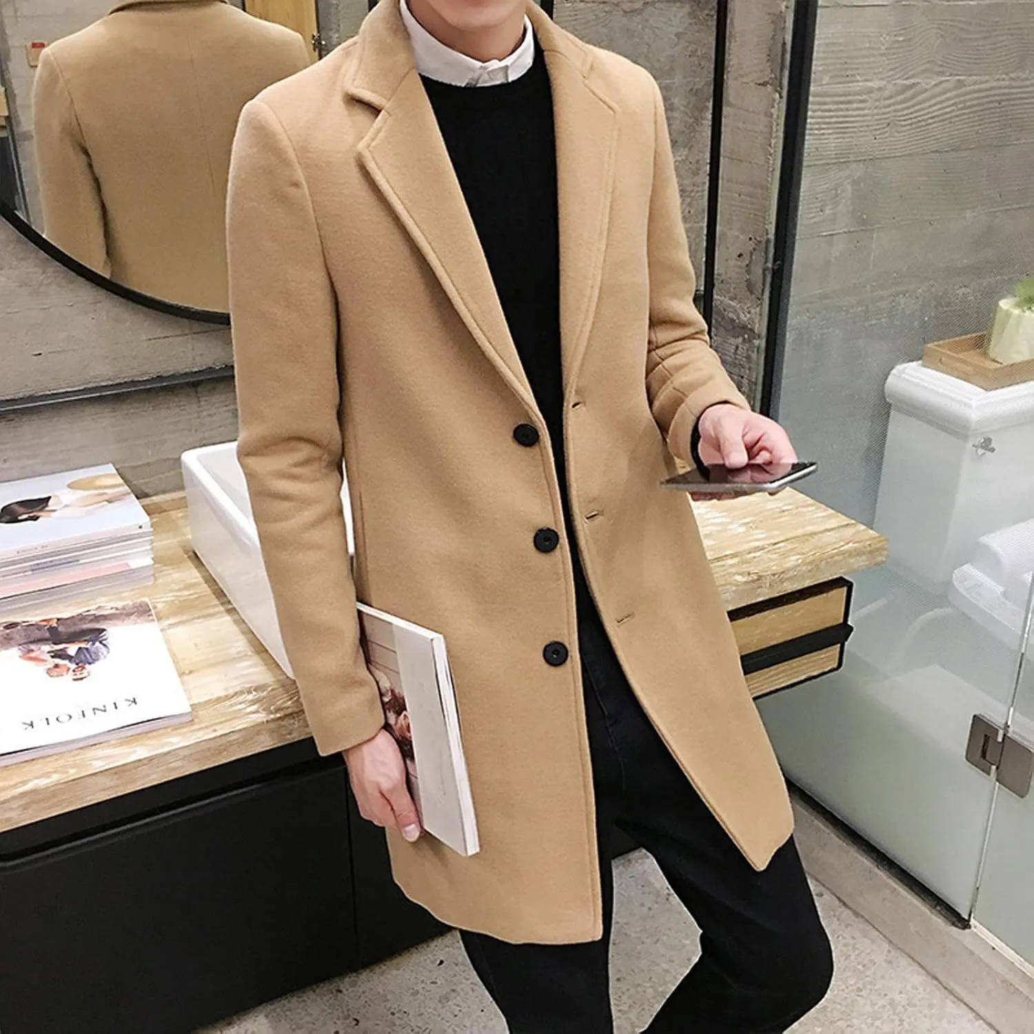 LCMTWX Men's Thicken Warm Winter Coat Coats Leisure Plus Size Hat Zip Pocket Cotton-Padded Warm Soft Winter Jackets for