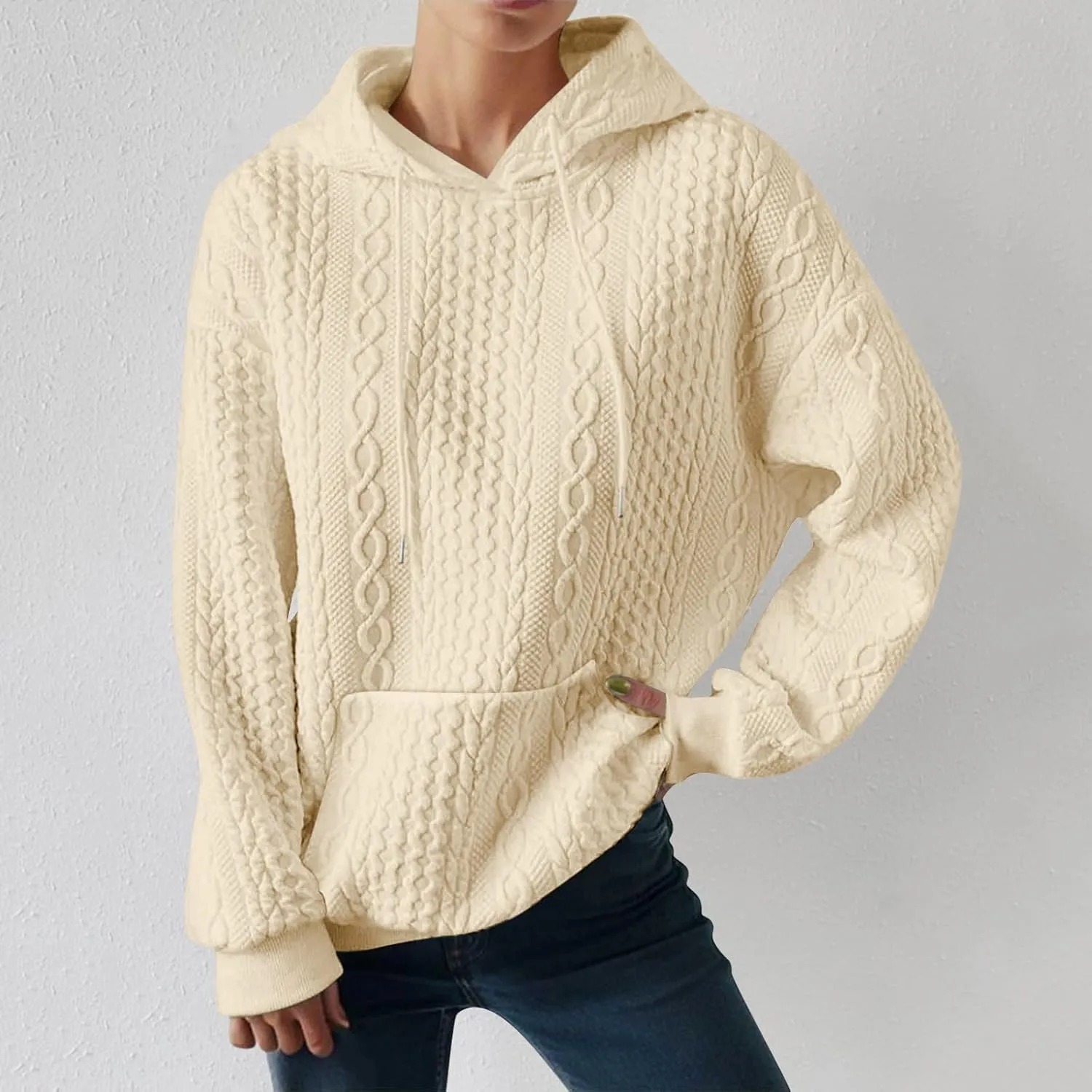 LCMTWX Winter Coats for Women Women's New Solid Hooded Thickened Jacquard Long Sleeve Color Block Patchwork Cardigan Winter