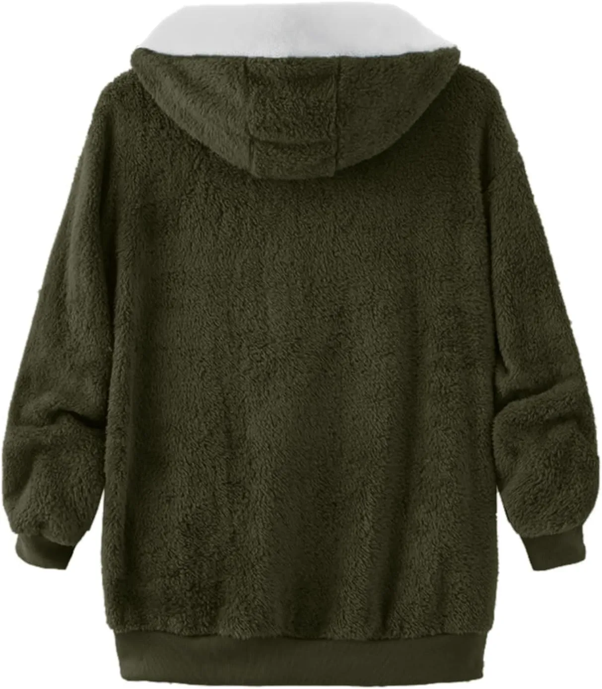 LCMTWX Womens 2023 Winter Fuzzy Fleece Jacket Artificial Wool Zipper Drawstring Solid Oversized Fuzzy Fleece Fluffy Fall