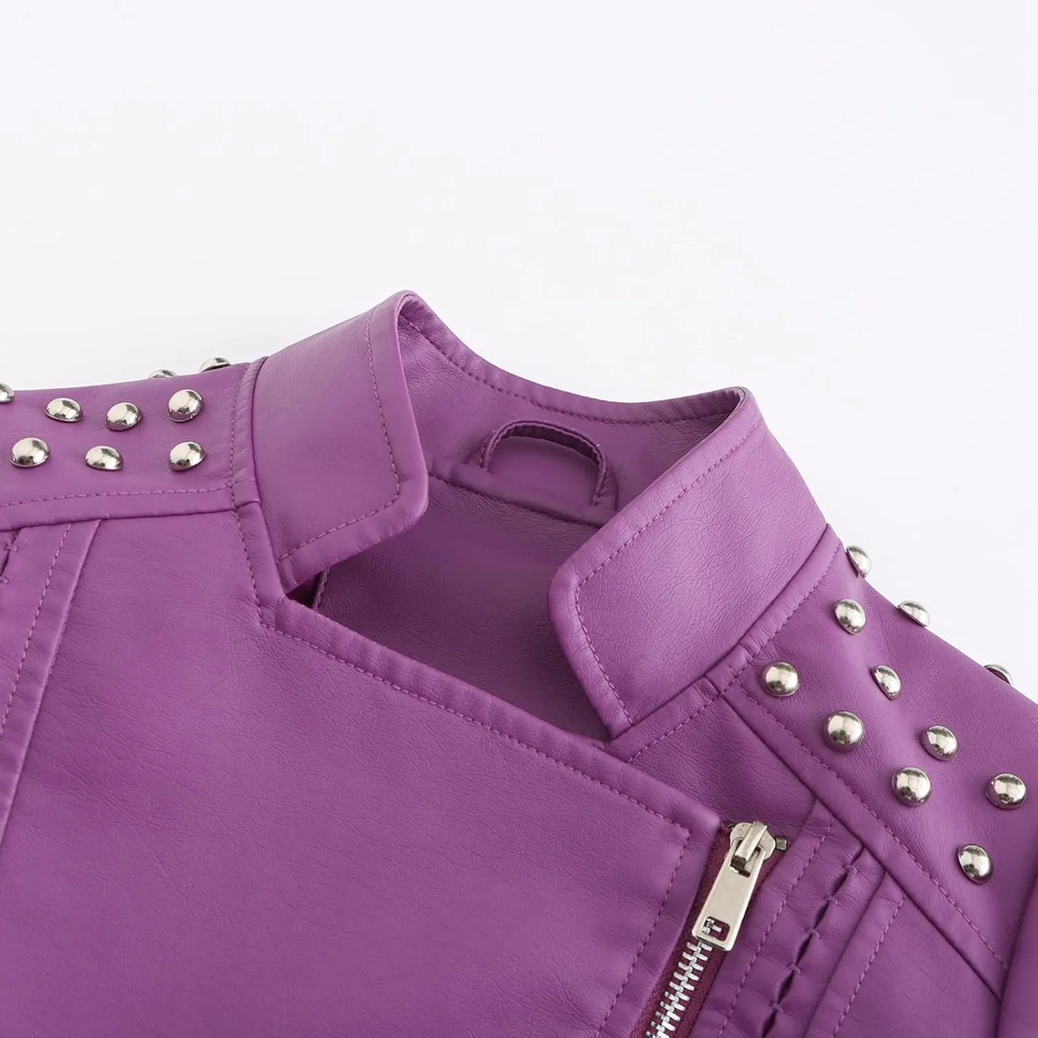 LCMTWX Womens Black Leather Jacket Tops Suit Collar Belt Stand Zip Motorcycle Coat Women's Coat Women'S Jackets Jacket