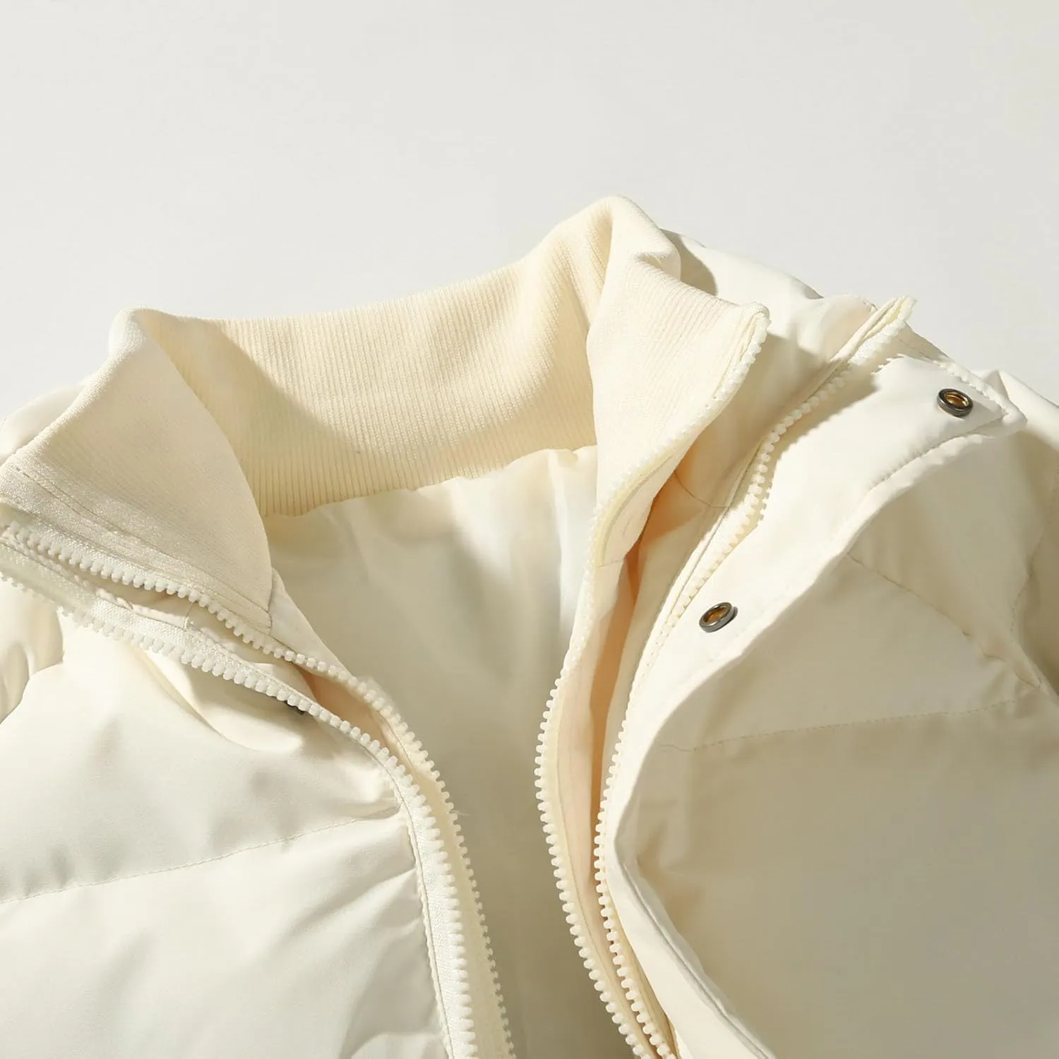 lcziwo Mens Oversized Winter Puffer Jacket Double Zipper Stand Collar Warm Quilted Coat Thick Outdoor Cotton-Padded Jacket