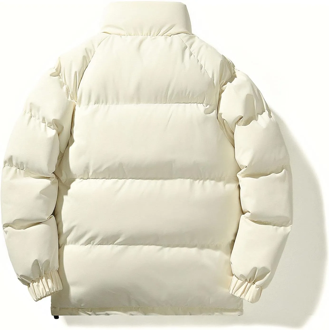 lcziwo Mens Oversized Winter Puffer Jacket Double Zipper Stand Collar Warm Quilted Coat Thick Outdoor Cotton-Padded Jacket