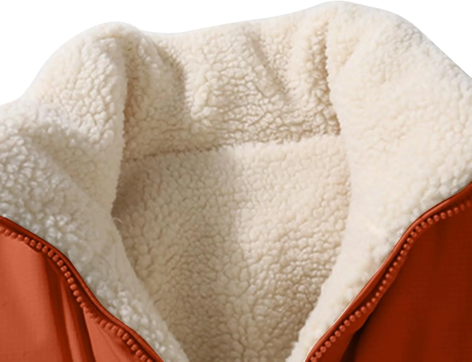lcziwo Men's Reversible Puffer Jacket Sherpa Fleece Lined Warm Thick Quilted zip up Stand Collar cozy winter coat