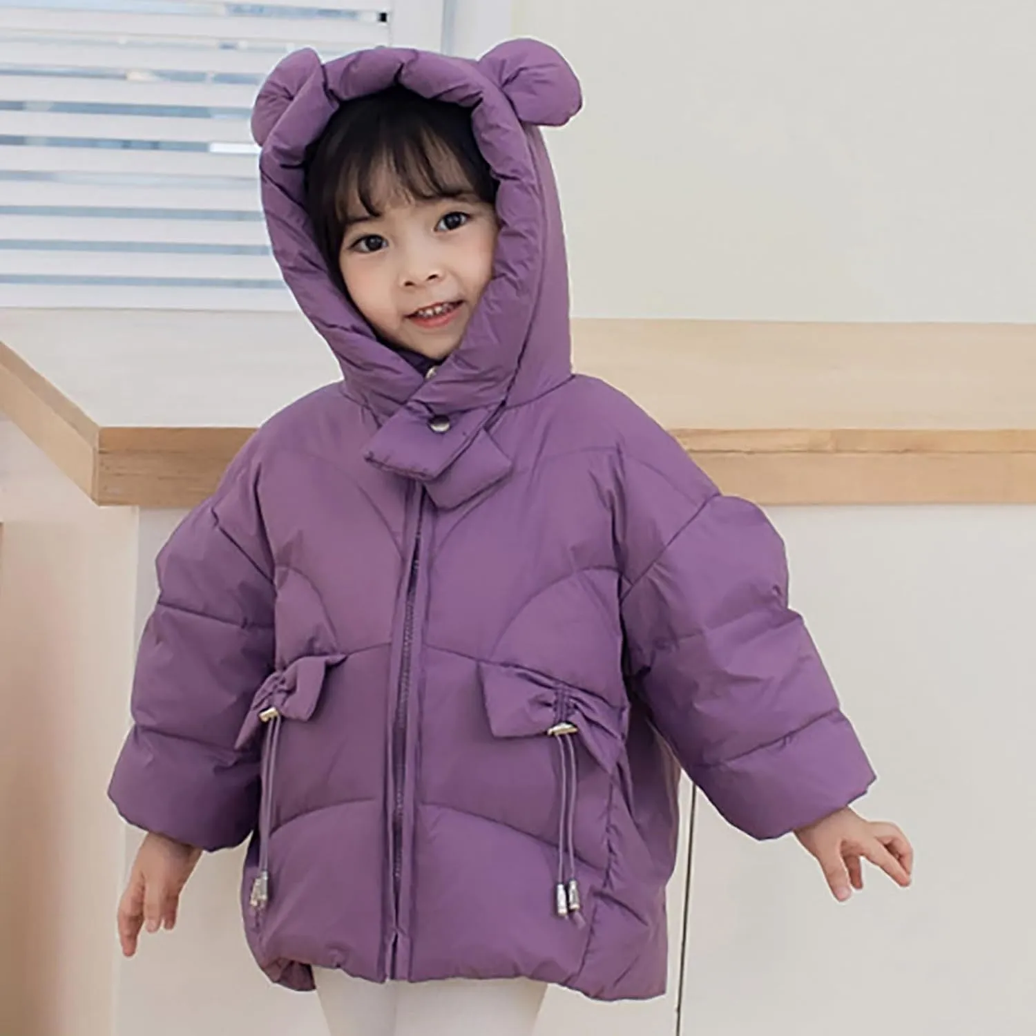 Lightweight Boys Winter Jacket Warm Thick Solid Cotton Long Sleeve Padded Jacket Coat Clothes