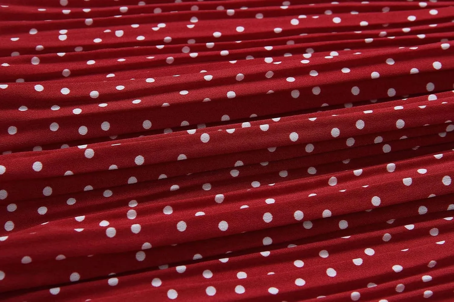 loveimgs Women's Polka Dot Elastic High Waisted Pleated Ruffle Long Skirt Party Flowy A Line Midi Skirt