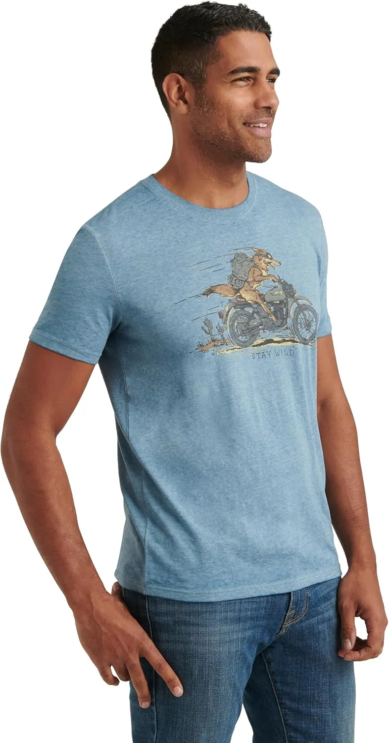 Lucky Brand Men's Short Sleeve Crew Neck Coyote Rider Tee