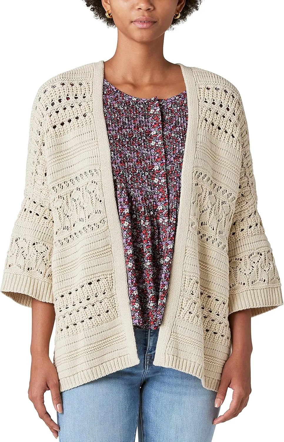 Lucky Brand Women's Crochet Cardigan
