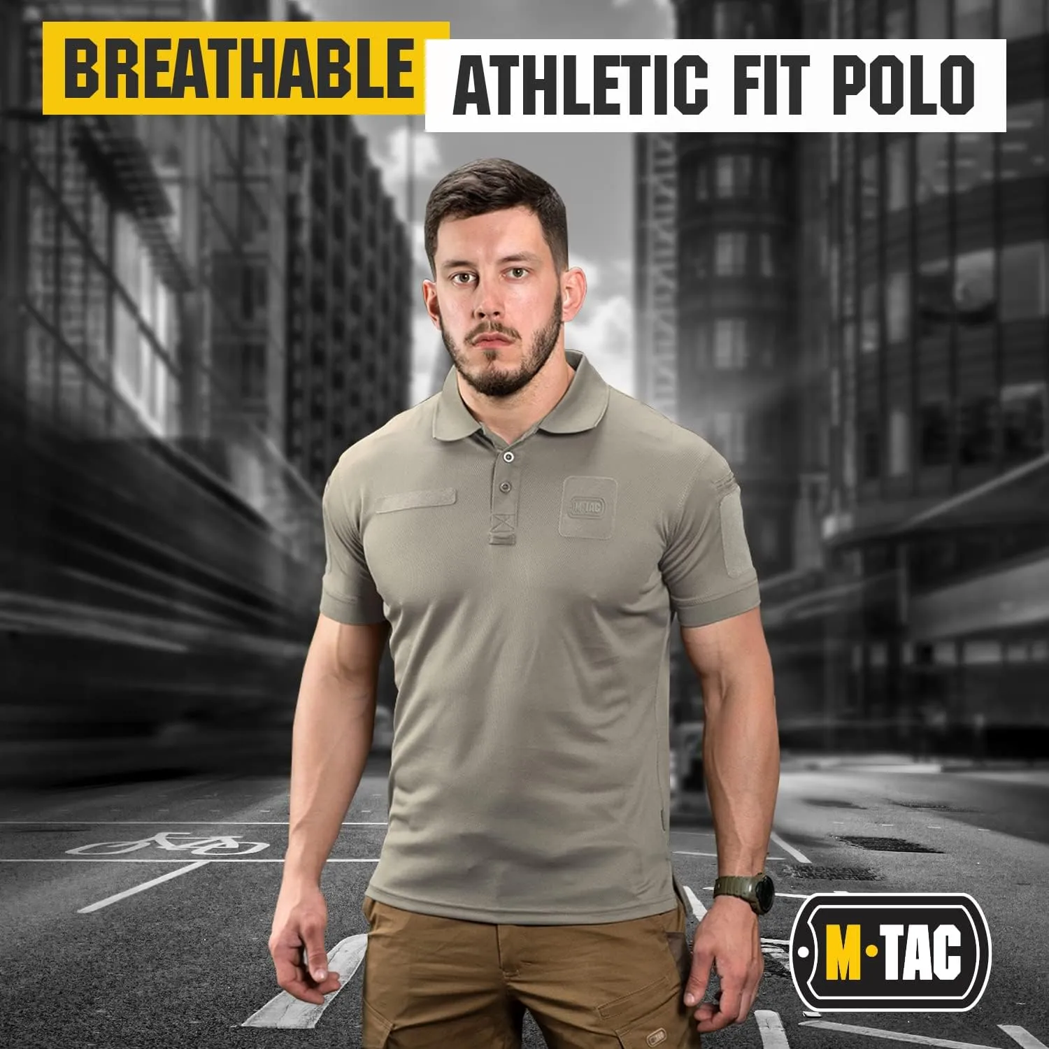 M-Tac Tactical Breathable Polo Shirt - Military Quick Dry Coolmax Short Sleeve T-Shirt for Men