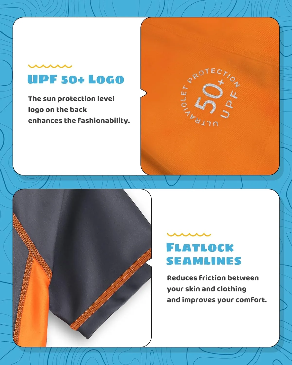 maamgic Boys' UPF 50  Long Sleeve Rashguard Kids UV Sun Protection Swim Shirts Toddler Athletic Swimwear Surf Tops Quick Dry