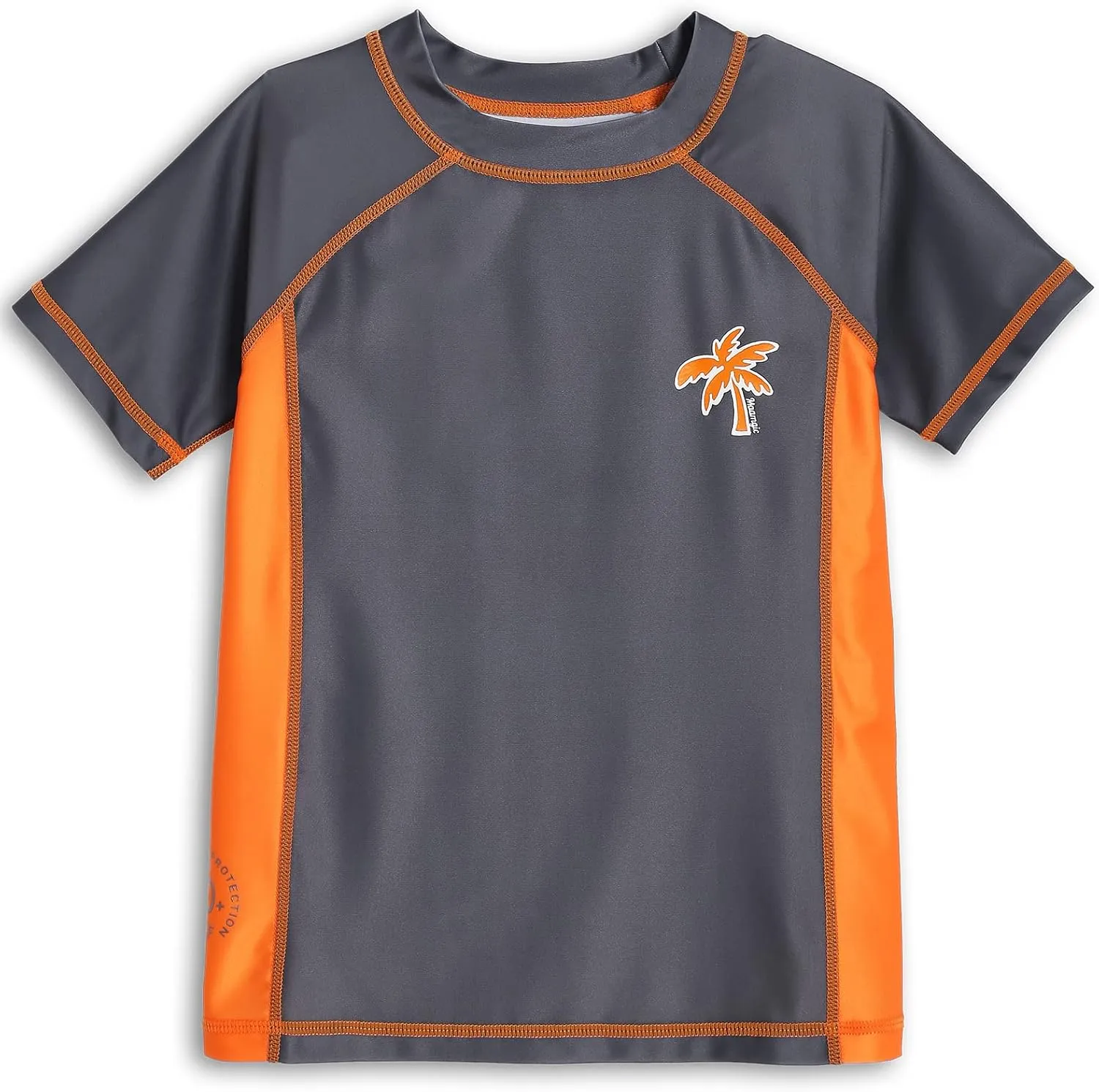 maamgic Boys' UPF 50  Long Sleeve Rashguard Kids UV Sun Protection Swim Shirts Toddler Athletic Swimwear Surf Tops Quick Dry