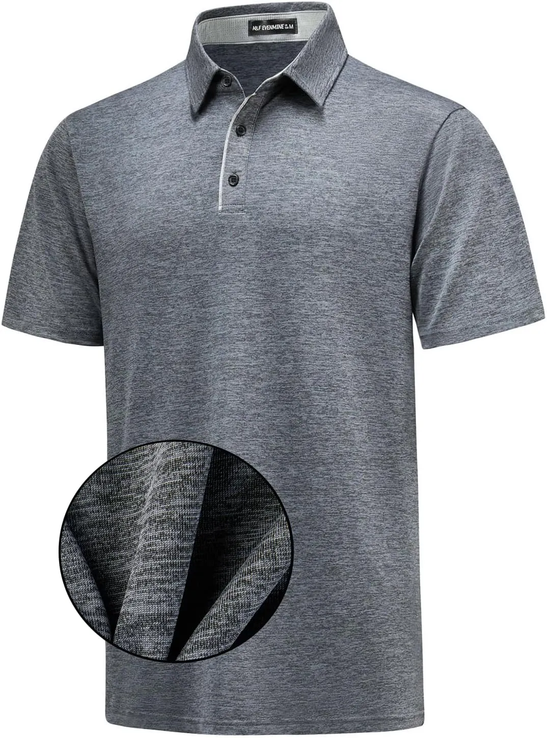 M&F EVENMINE Mens Polo Shirt Quick Dry Performance Short Sleeve Shirts Golf Shirt for Men