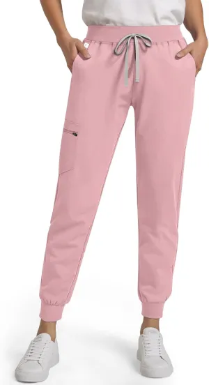 Medical Scrub Pants for Women, Jogger Scrub Pants with 5 Pockets Drawstring Cargo Pants Mid-Rise Womens Scrubs Pant