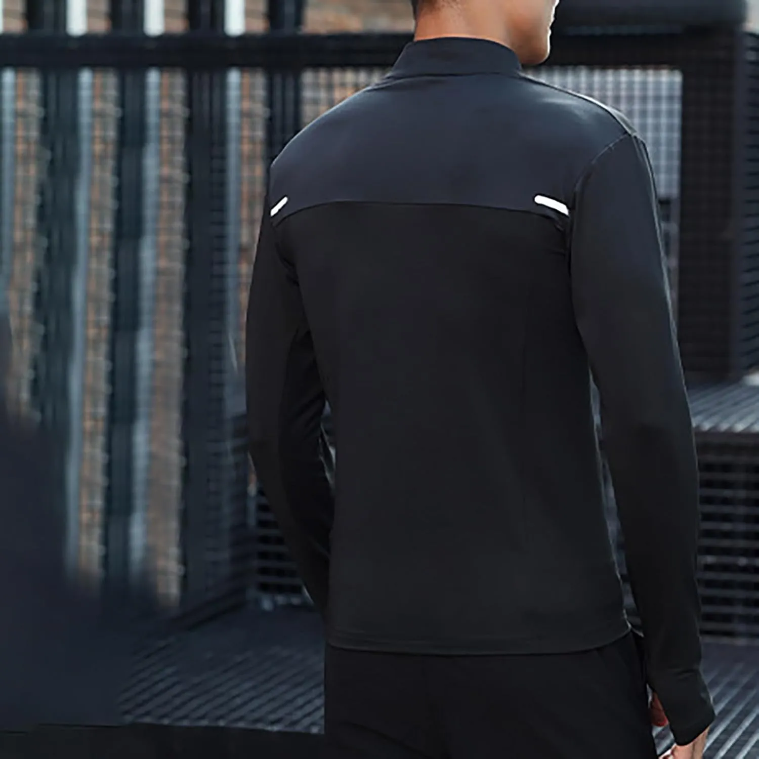 Men 1/4 Zip Long Sleeve Pullover UPF 50  Sun Shirt Quick Dry Running Rash Guard Fishing Shirts with Thumb Holes