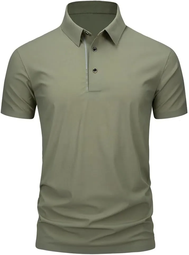 Men Golf T-Shirt Summer Sports Golf Apparel Short Sleeve Shirt Quick Dry Breathable Polo Shirts
