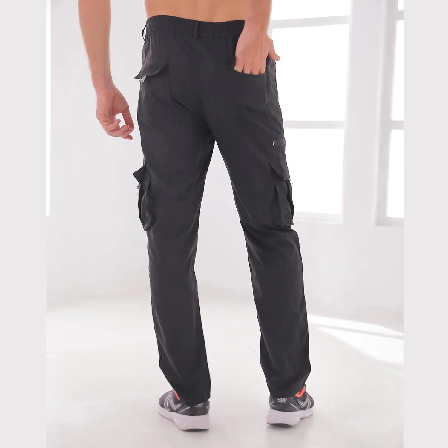 Men Outdoor Cargo Pant Lightweight Tactical Pant Hiking Jogger Classic Fit Multi Pockets