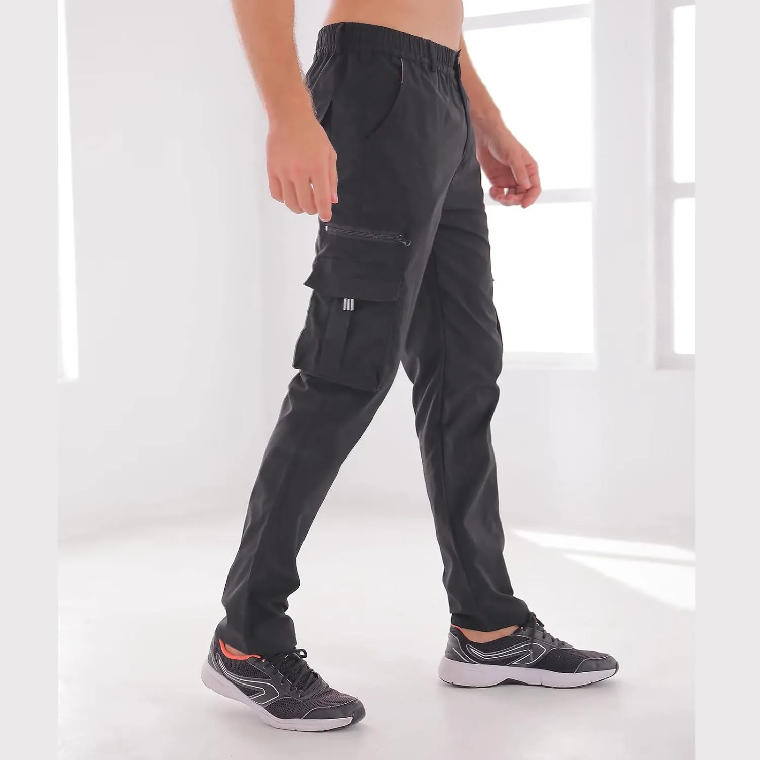 Men Outdoor Cargo Pant Lightweight Tactical Pant Hiking Jogger Classic Fit Multi Pockets