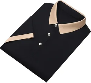 Men Solid Polo Shirt Summer Casual Short Sleeve Loose Moisture Wicking Quick-Dry Golf Shirt Tops
