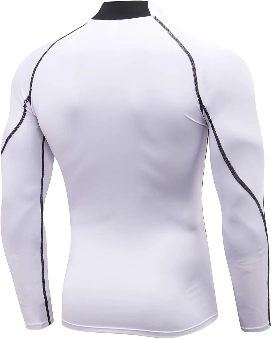 Mens 2 Pack Mock Turtleneck Compression Shirt Long Sleeve Sports Undershirt Athletic Baselayer Running T-Shirt