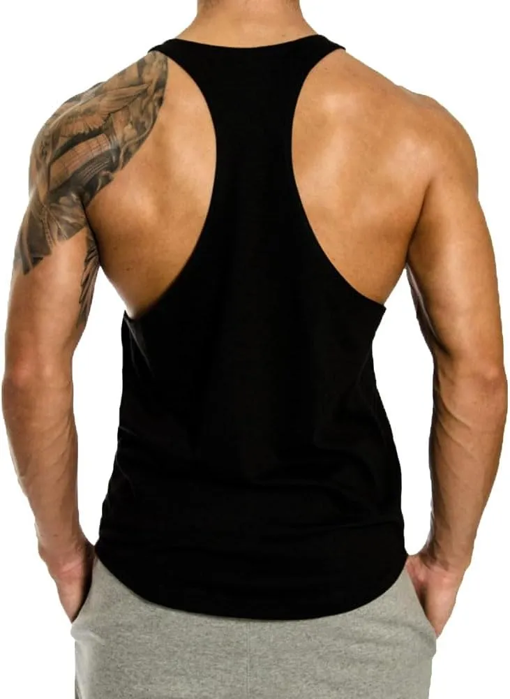 Mens 3 Pack Tank Tops Workout Gym Muscle Shirt Y-Back Fitness Bodybuilding Sleeveless T Shirt