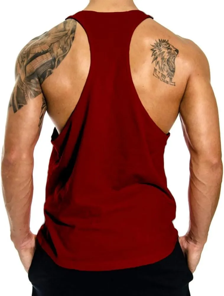 Mens 3 Pack Tank Tops Workout Gym Muscle Shirt Y-Back Fitness Bodybuilding Sleeveless T Shirt