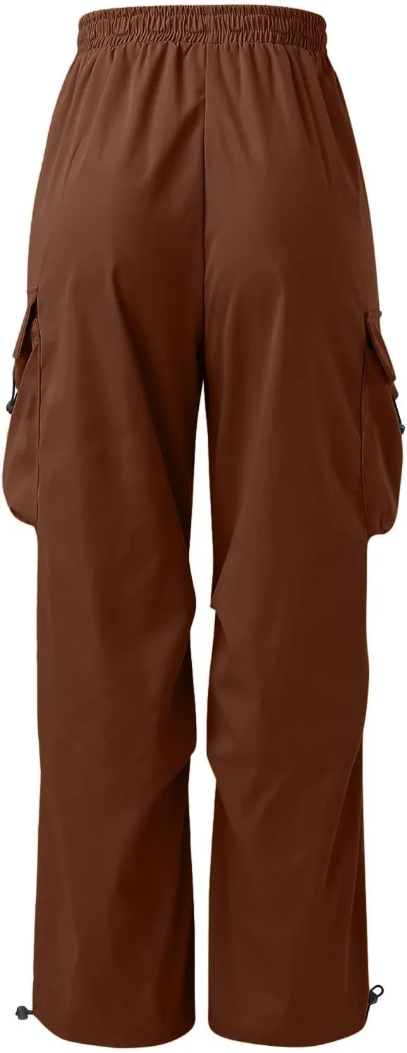 Mens Baggy Cargo Pants Parachute Pants Causal Loose Fit Joggers Trendy Harem Pants Hip Hop Streetwear with Pockets