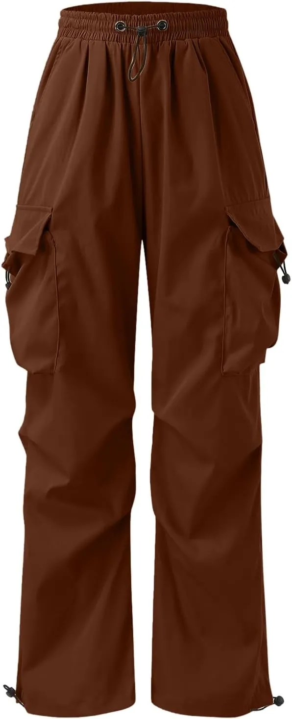 Mens Baggy Cargo Pants Parachute Pants Causal Loose Fit Joggers Trendy Harem Pants Hip Hop Streetwear with Pockets
