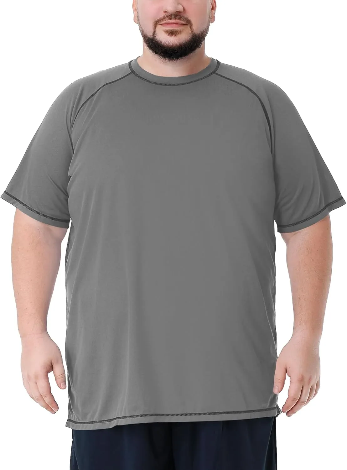 Mens Big and Tall Swim Shirt Sun Protection UPF 50  Rash Guard Quick Dry T-Shirt