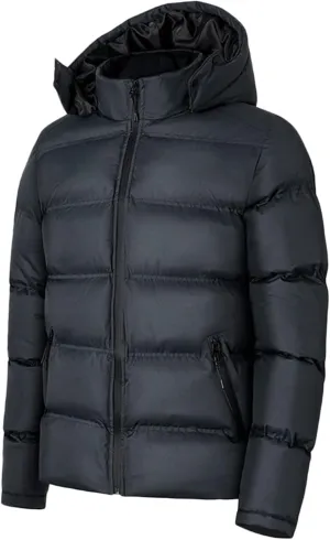 Men's Bread Cloth Winter Hooded Full-Zipper Solid Color Padded Plus Size Cotton Coat Jacket plus Size down Coats