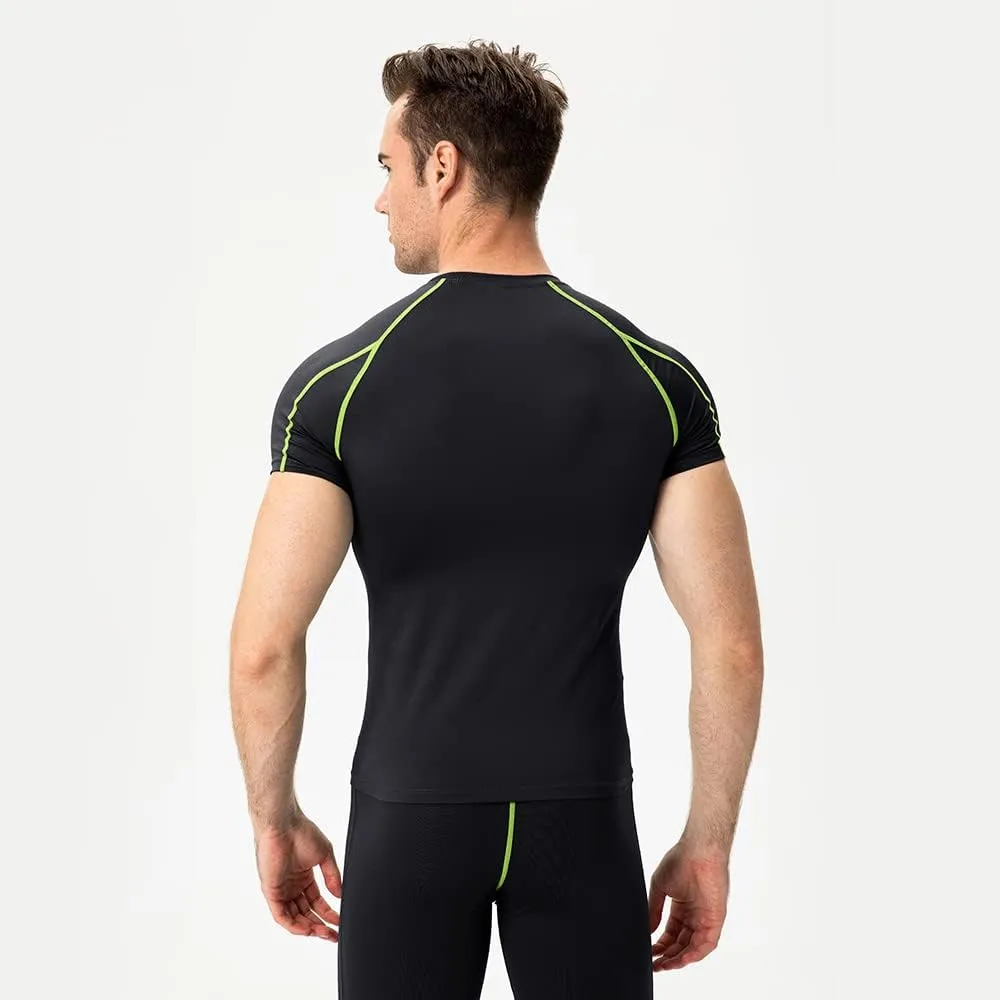 Men's Compression Shirt Short Sleeve Athletic Compression Tops Cool Dry Undershirts Baselayer Gym Workout T Shirt