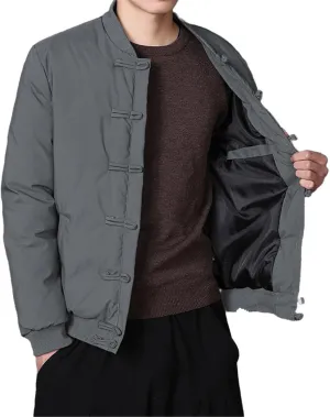 Men's Cotton Padded Coat - Button-Up Thickened Tang Suit Chinese Style Baseball Winter Cotton Padded Jacket