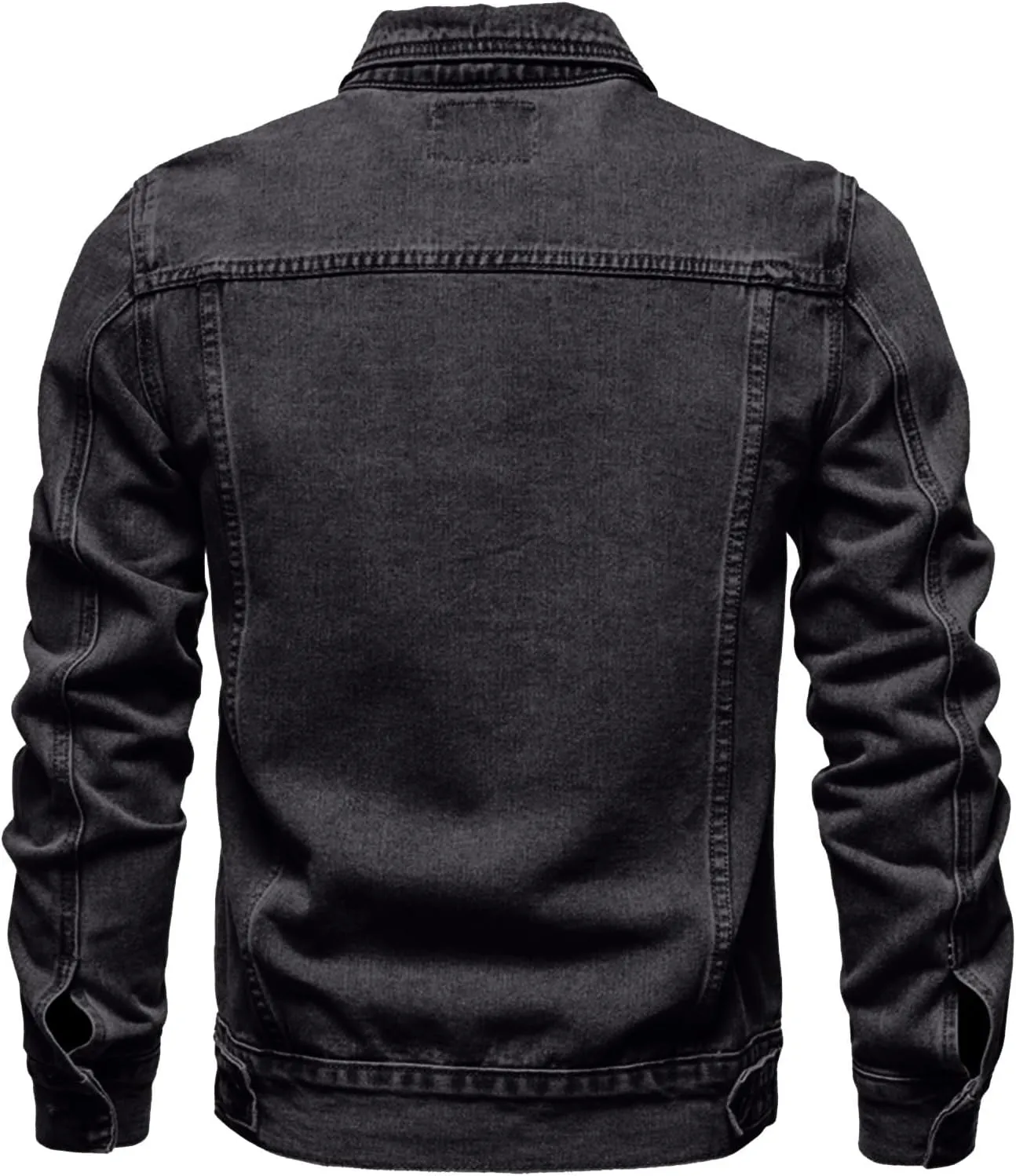Men'S Denim Jackets Distressed Vintage Jean Jacket Single Breasted Windbreaker Slim Fit Denim Jacket Men Outerwear Coat