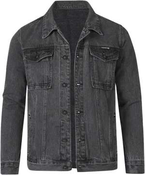 Men'S Denim Jackets Distressed Vintage Jean Jacket Single Breasted Windbreaker Slim Fit Denim Jacket Men Outerwear Coat