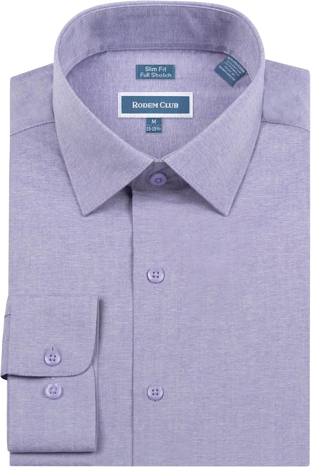 Men's Dress Shirt Long Sleeve Stretch Wrinkle-Resistant Formal Shirt Business Casual Heather Button Down Shirts