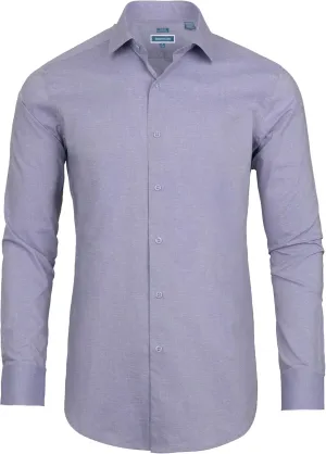 Men's Dress Shirt Long Sleeve Stretch Wrinkle-Resistant Formal Shirt Business Casual Heather Button Down Shirts