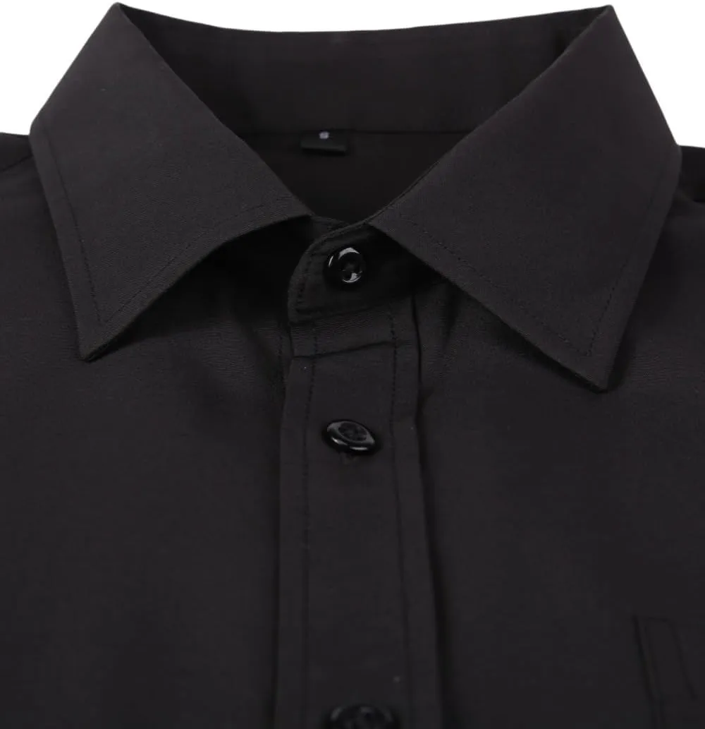 Men's Dress Shirts Long Sleeve Button Down Shirt Business Formal Stretch Shirt Regular Fit with Pockets