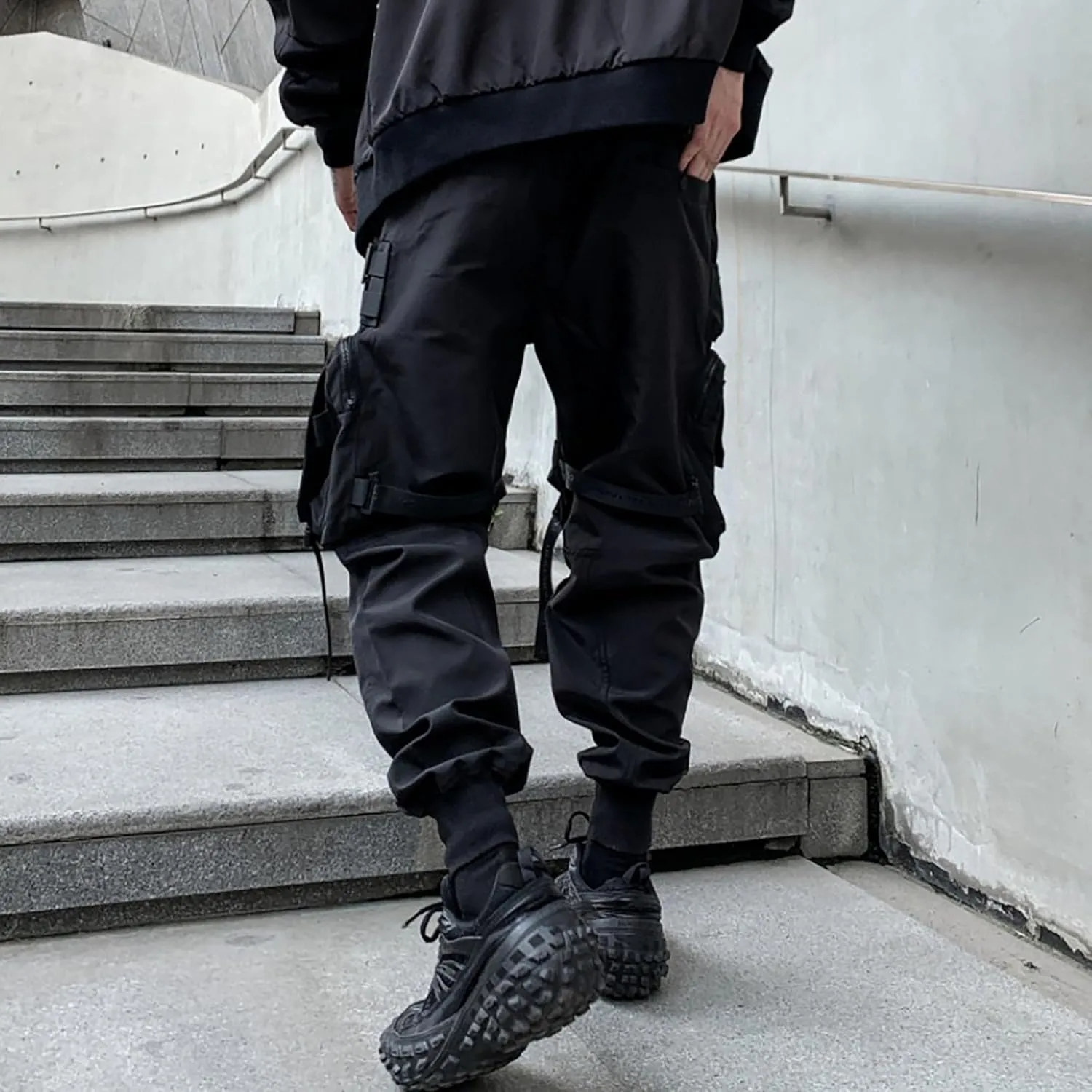 Men's Functional Style Multi Pocket Pants Techwear Punk Harem Pants Mens Cargo Jogger Pants Streetwear Pants