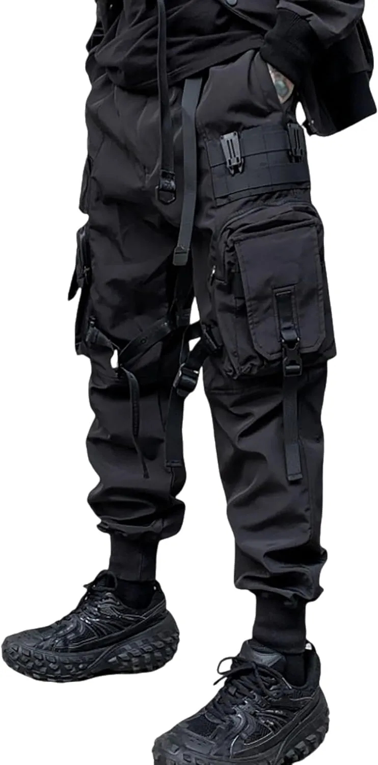 Men's Functional Style Multi Pocket Pants Techwear Punk Harem Pants Mens Cargo Jogger Pants Streetwear Pants