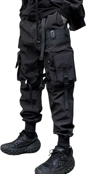 Men's Functional Style Multi Pocket Pants Techwear Punk Harem Pants Mens Cargo Jogger Pants Streetwear Pants