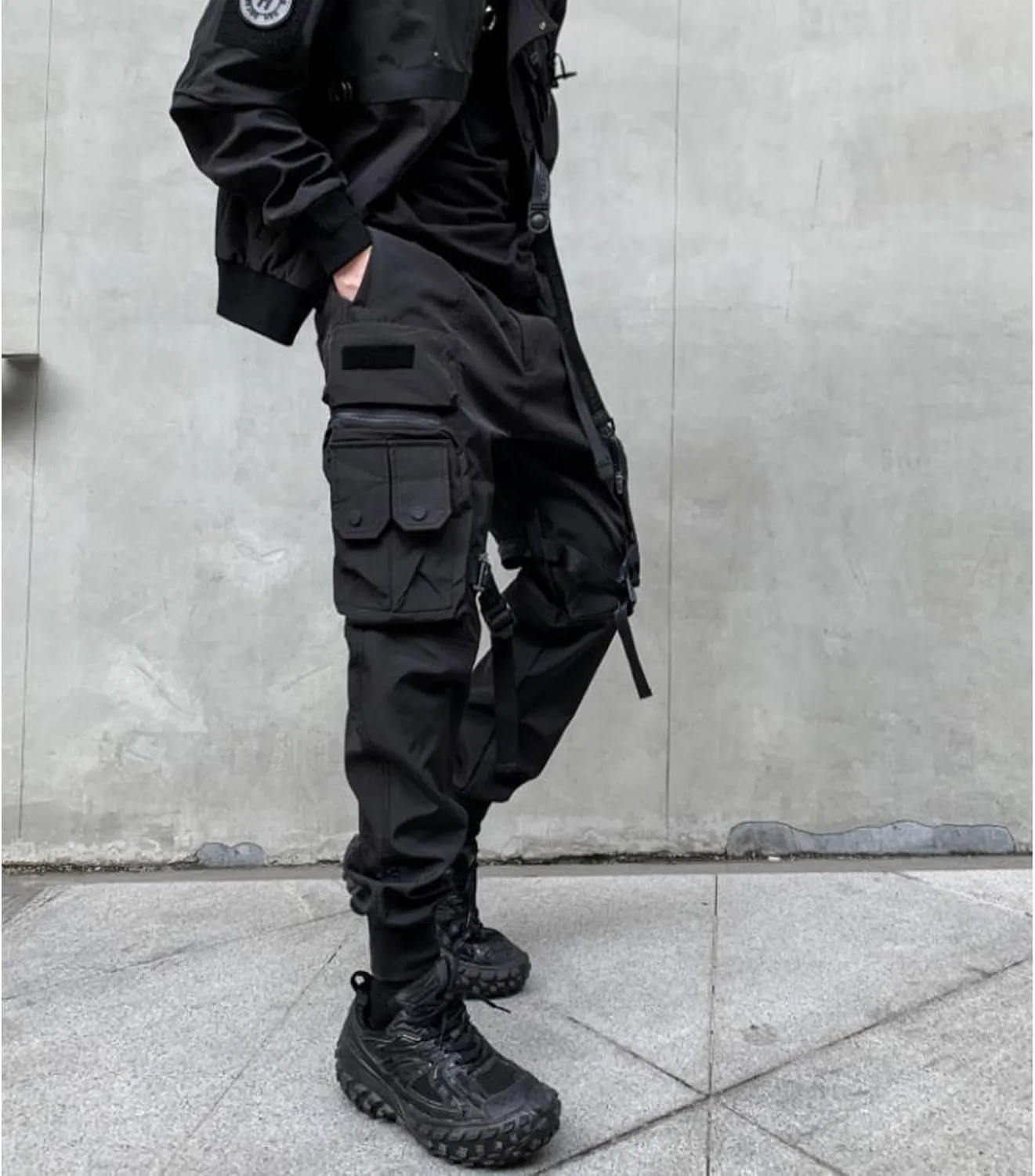 Men's Functional Style Multi Pocket Pants Techwear Punk Harem Pants Mens Cargo Jogger Pants Streetwear Pants