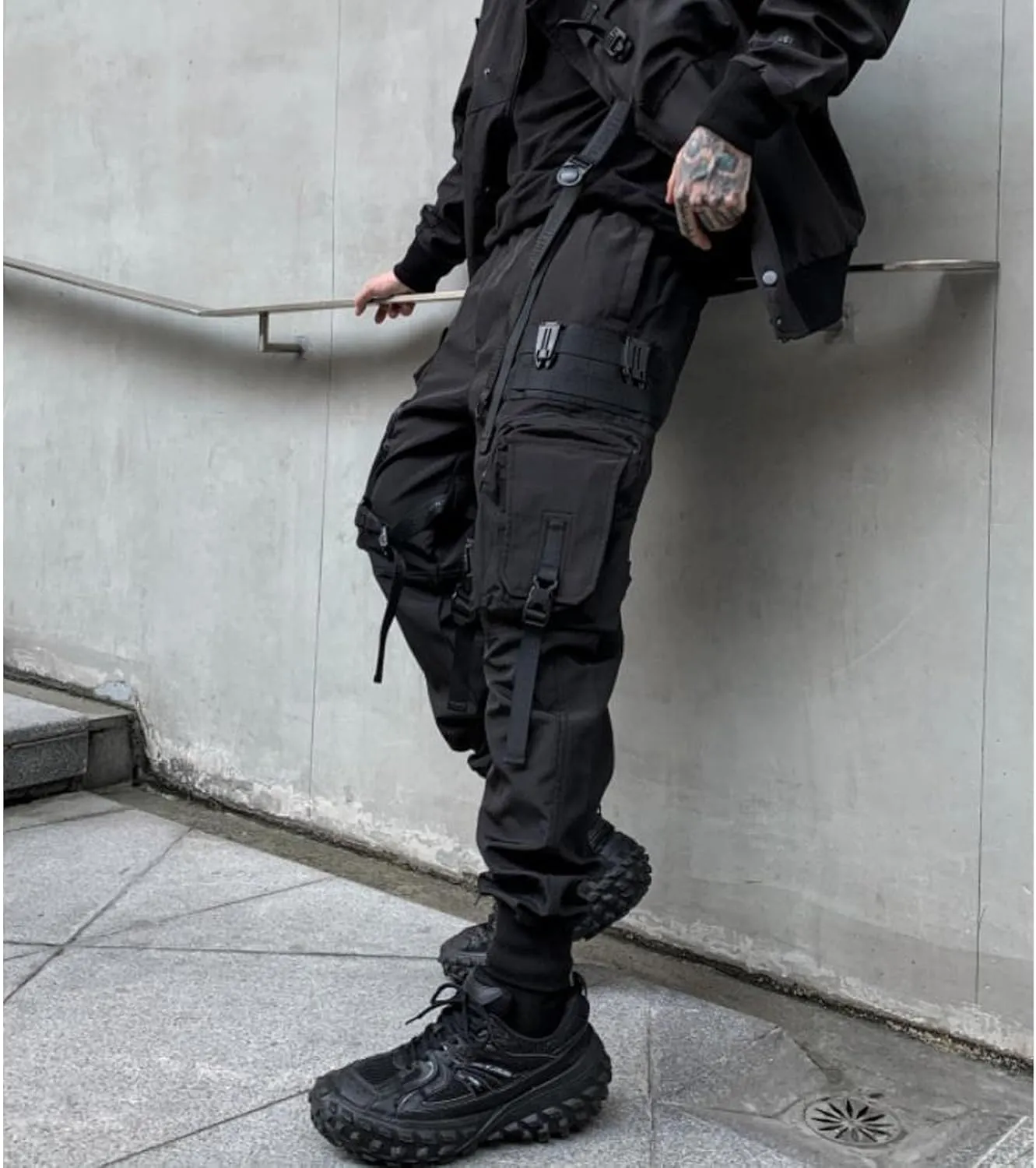 Men's Functional Style Multi Pocket Pants Techwear Punk Harem Pants Mens Cargo Jogger Pants Streetwear Pants