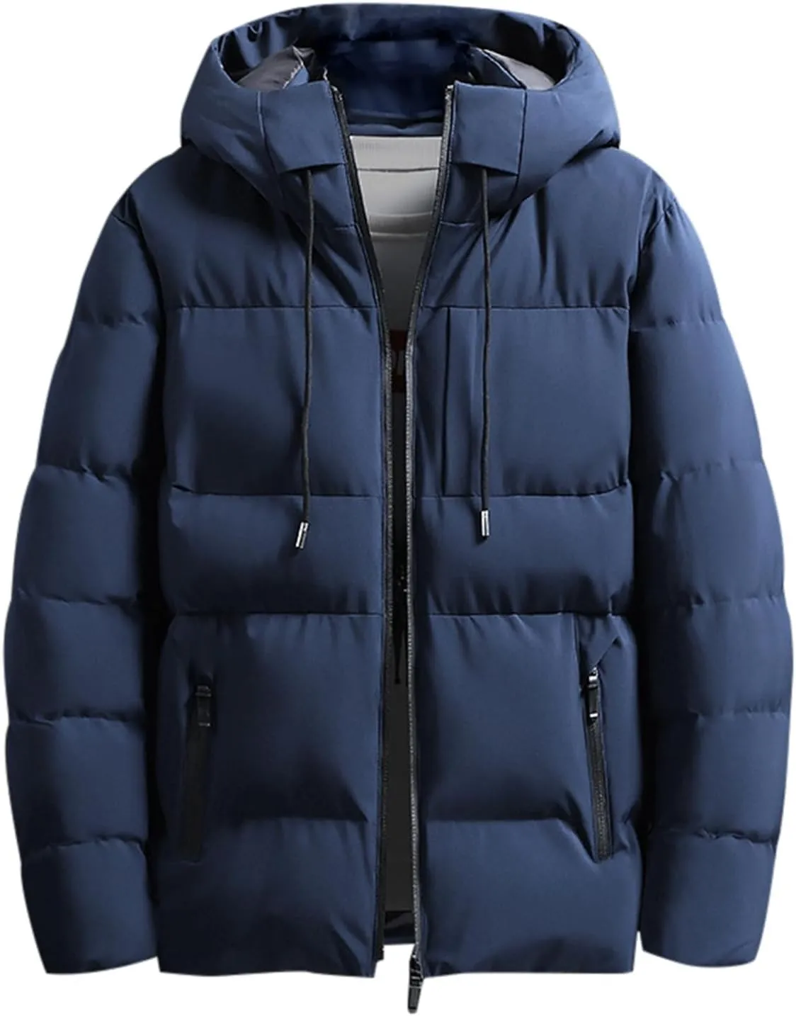 Men's Hooded 2024 Winter Coat Warm Puffer Jacket Thicken Cotton Coat with Removable Hood for Men Plus Size Windproof Outwear