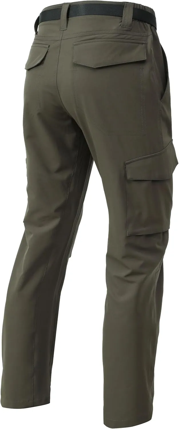 Men's Lightweight Cargo Pants Waterproof Quick Dry Tactical Pants Outdoor Hiking Pants with Belt