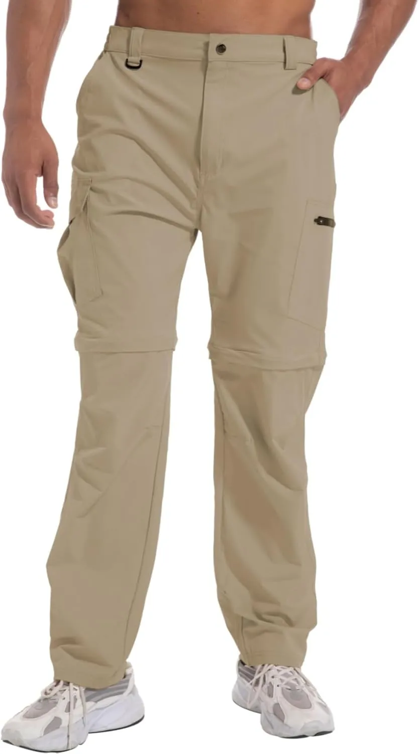 Mens Outdoor Hiking Pants Convertible Lightweight Water Resistant Quick Dry Zip Off Fishing Travel Camping Tactical Pants