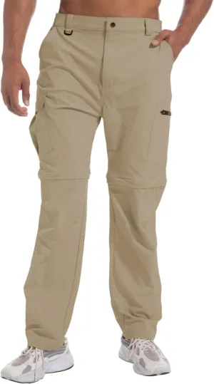Mens Outdoor Hiking Pants Convertible Lightweight Water Resistant Quick Dry Zip Off Fishing Travel Camping Tactical Pants