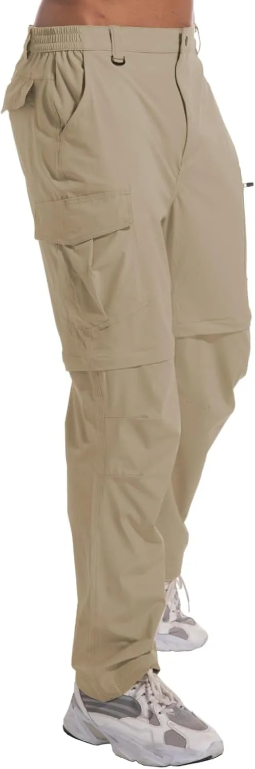Mens Outdoor Hiking Pants Convertible Lightweight Water Resistant Quick Dry Zip Off Fishing Travel Camping Tactical Pants