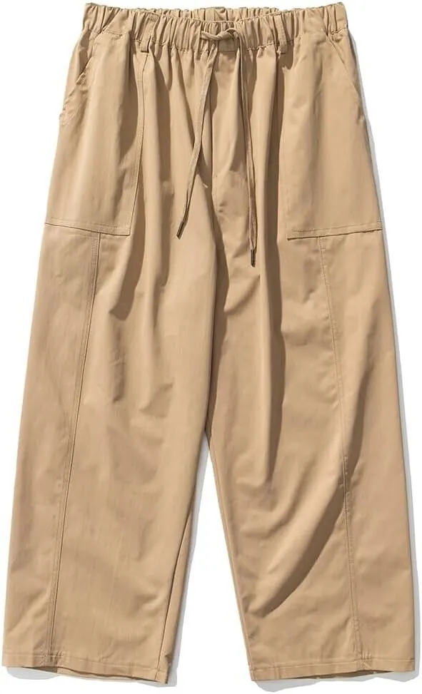 Men's Pants Spring Summer Japanese Work Capri Cropped Harem Straight Leg Trouser