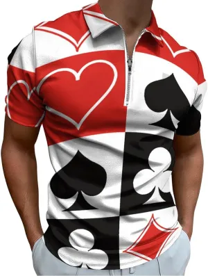 Mens Polo Shirts Short Sleeve Moisture Wicking Golf Polo Athletic Collared Shirt Tennis T-Shirt Tops